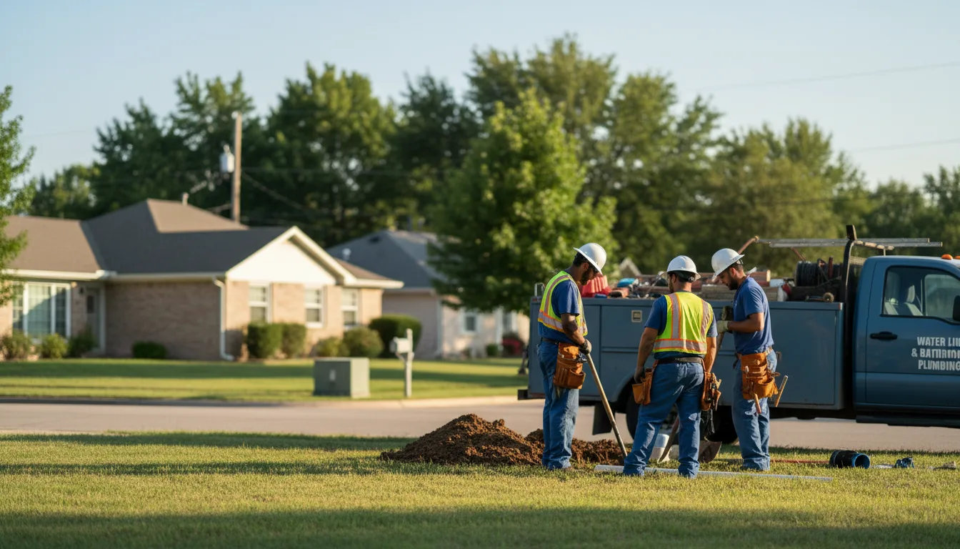 Residential water line and bathroom plumbing service in Crawfordsville, IA